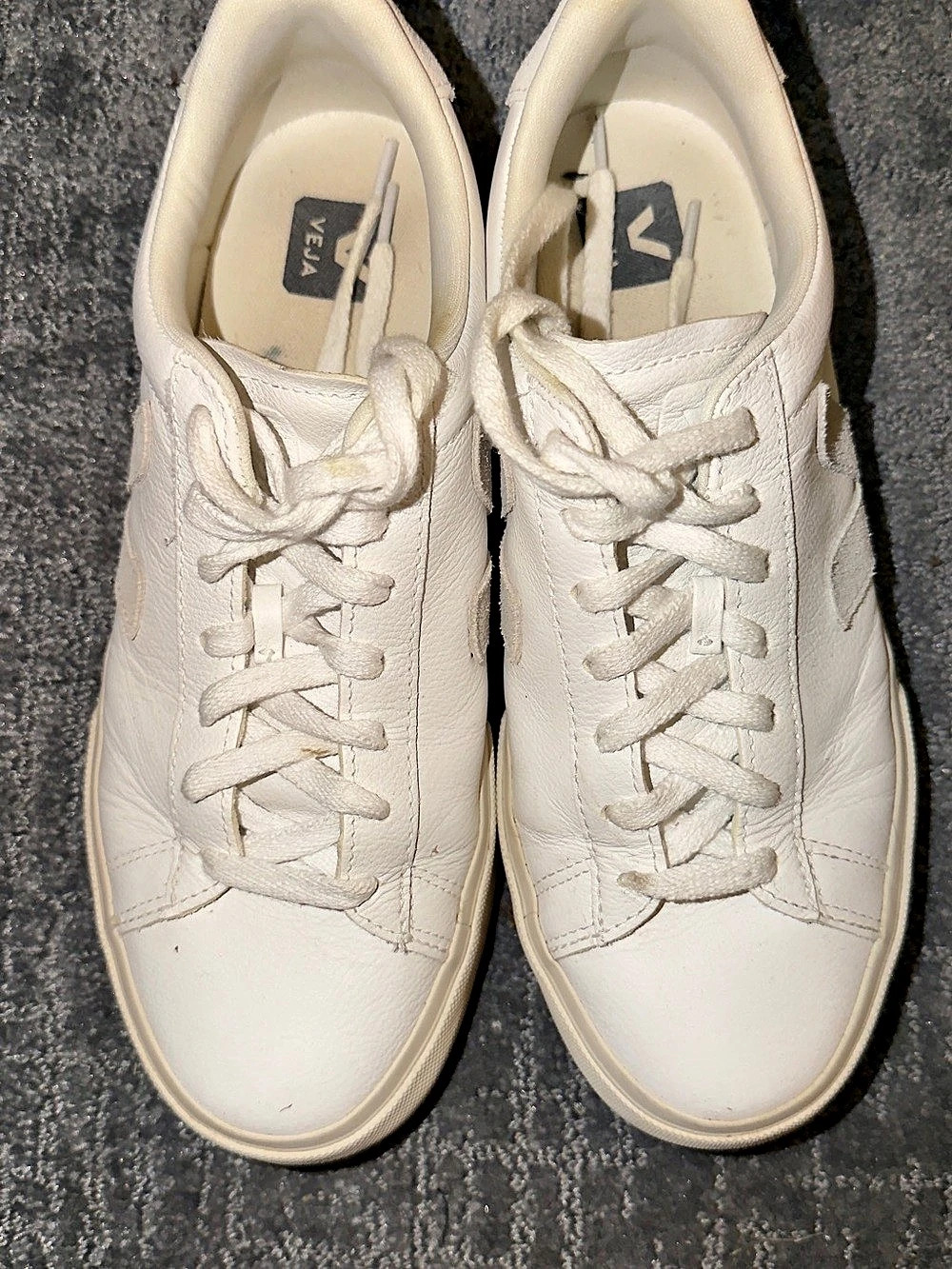 Veja Campo Leather White Natural Suede Sneakers EU 41/US 10